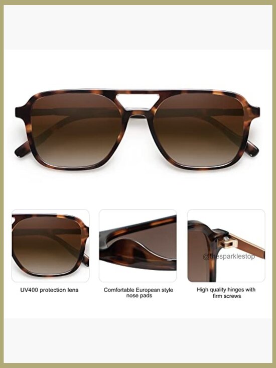 Retro Aviator Sunglasses with UV400 Protection, Recycled Material main image 7